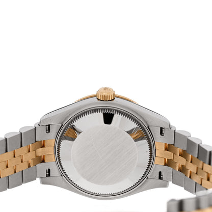 Rolex Stainless Steel 18K Yellow Gold Diamond Bezel 31mm Oyster Perpetual Datejust Watch Silver 278383RBR 4 of 5