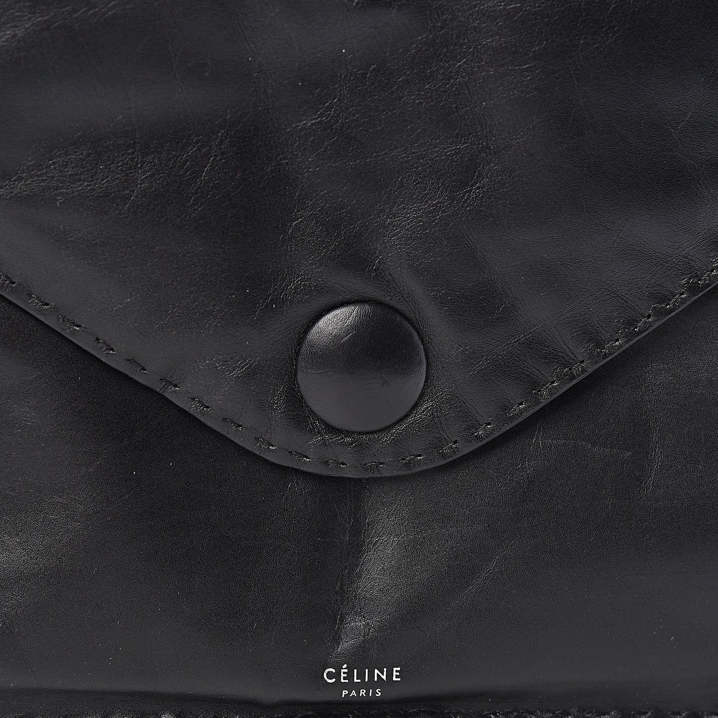 Paperweight Calfskin Clutch Pouch Black