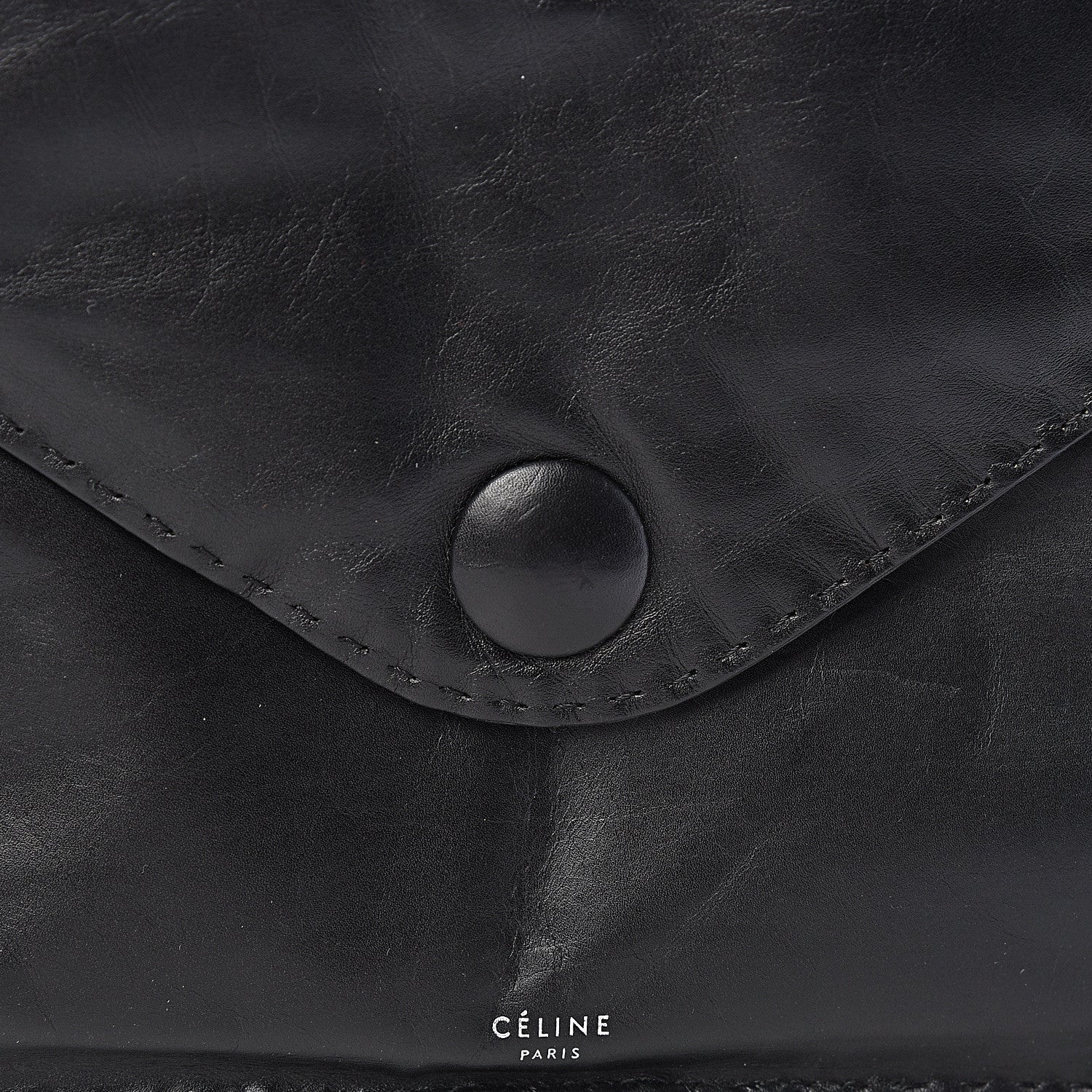 Celine Paperweight Calfskin Clutch Pouch Black 7 of 7