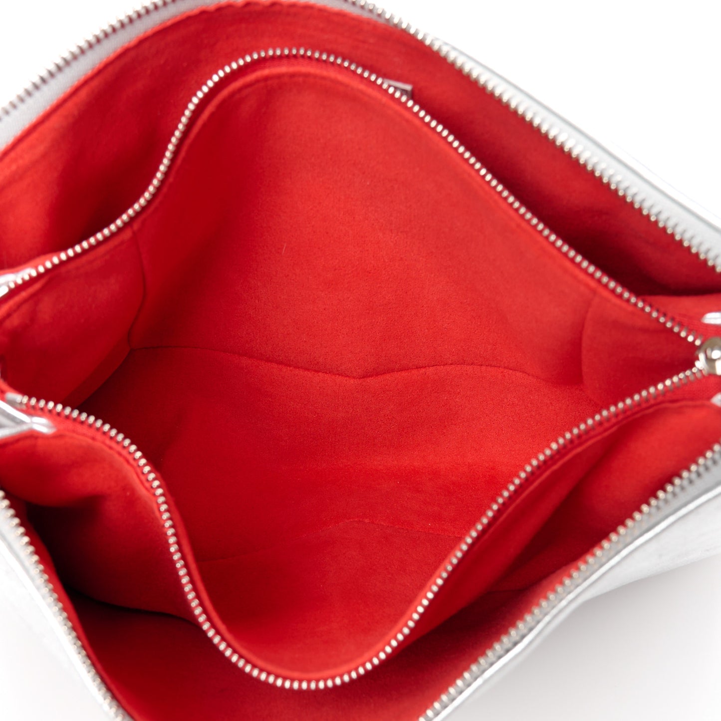 Metallic Lambskin Embossed Monogram Coussin BB Silver