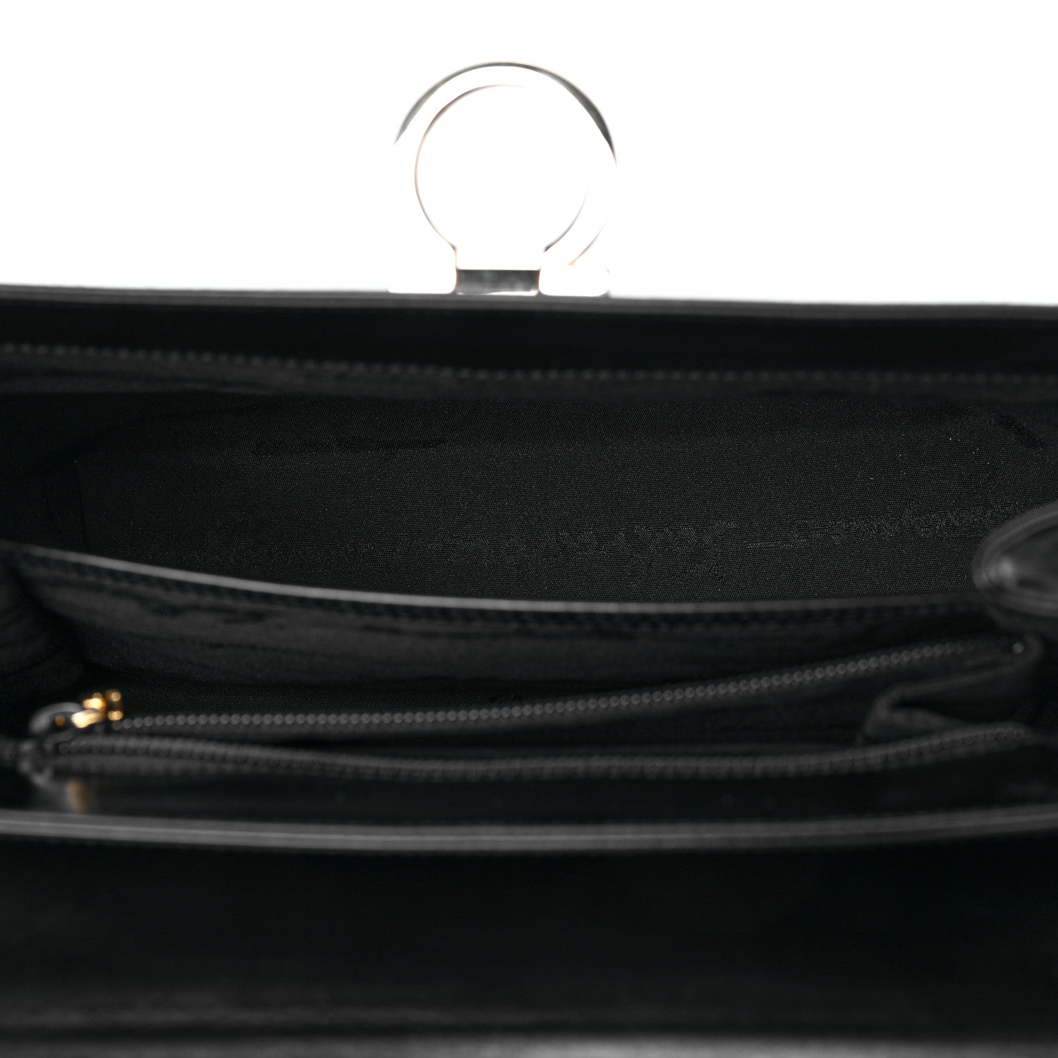 Salvatore Ferragamo Brushed Off Calfskin Iconic Large Top Handle Bag Black 4 of 7