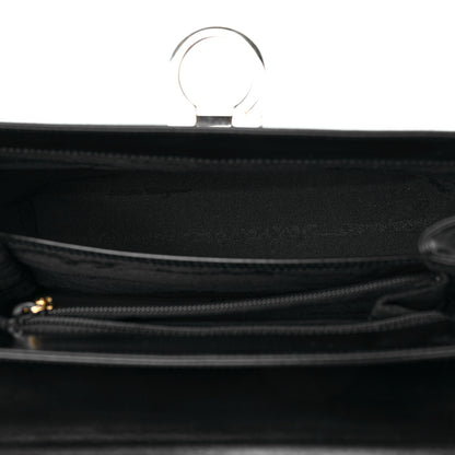 Salvatore Ferragamo Brushed Off Calfskin Iconic Large Top Handle Bag Black 4 of 7