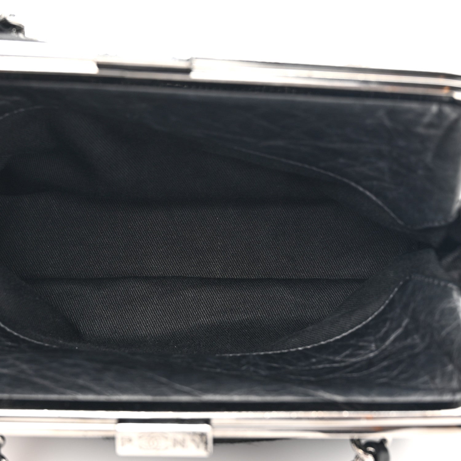 Chanel Pony Hair Lambskin Quilted Kiss Lock Frame Bag Black 5 of 12