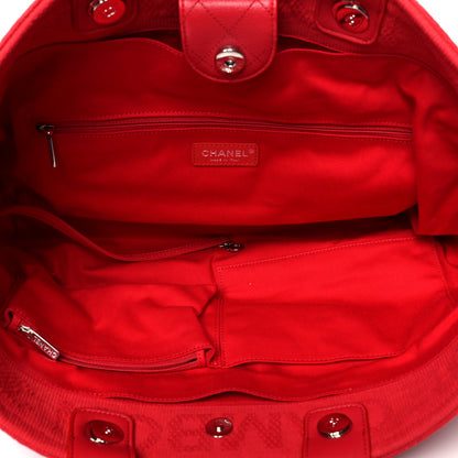 Chanel Canvas Large Double Face Shopping Tote Red 5 of 10