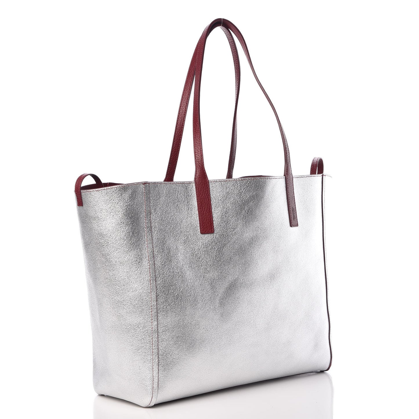 Grained Calfskin Medium Reversible Wandel Tote Ruby Tan