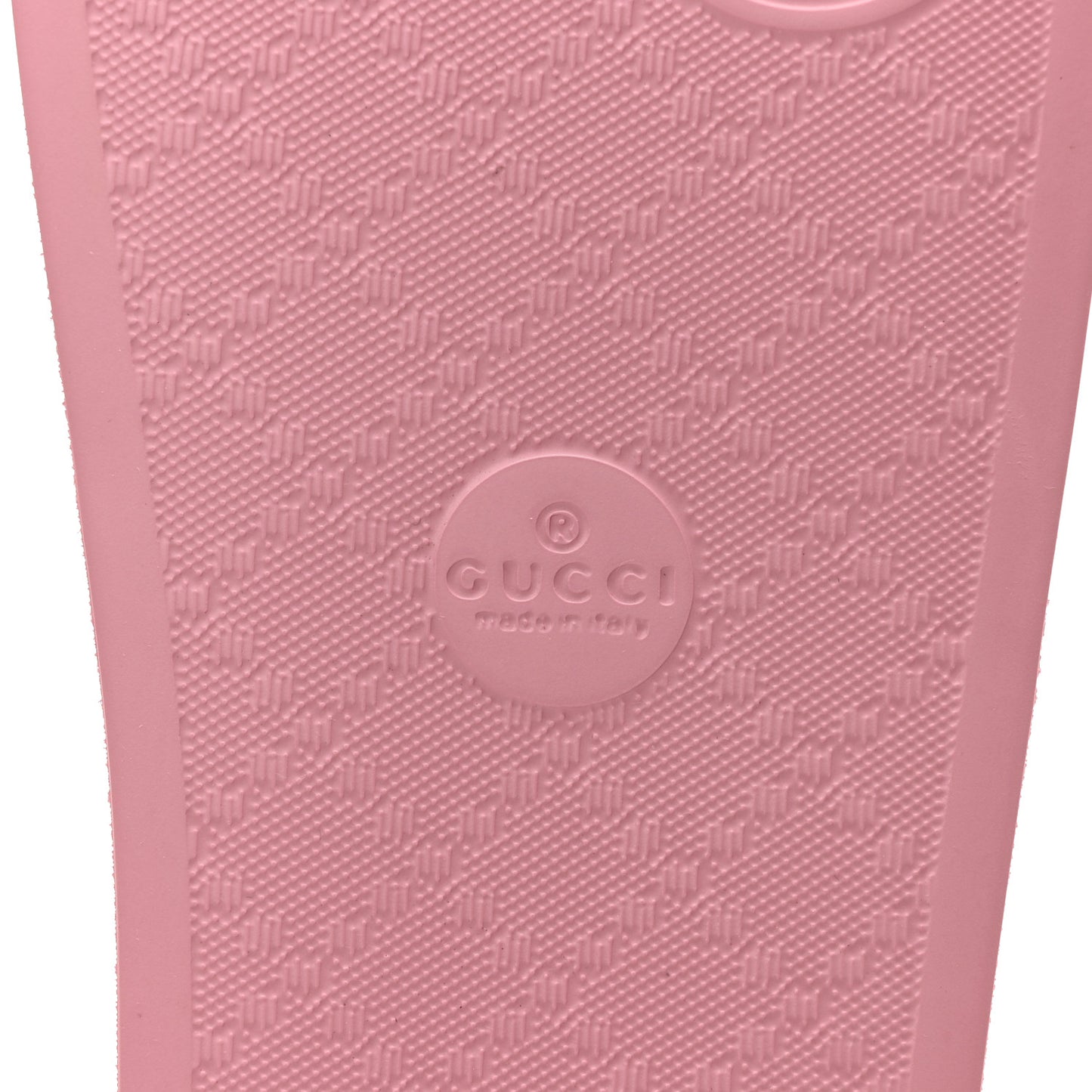 Rubber GG Monogram Perforated Womens Slide Sandals 38 Rose Box