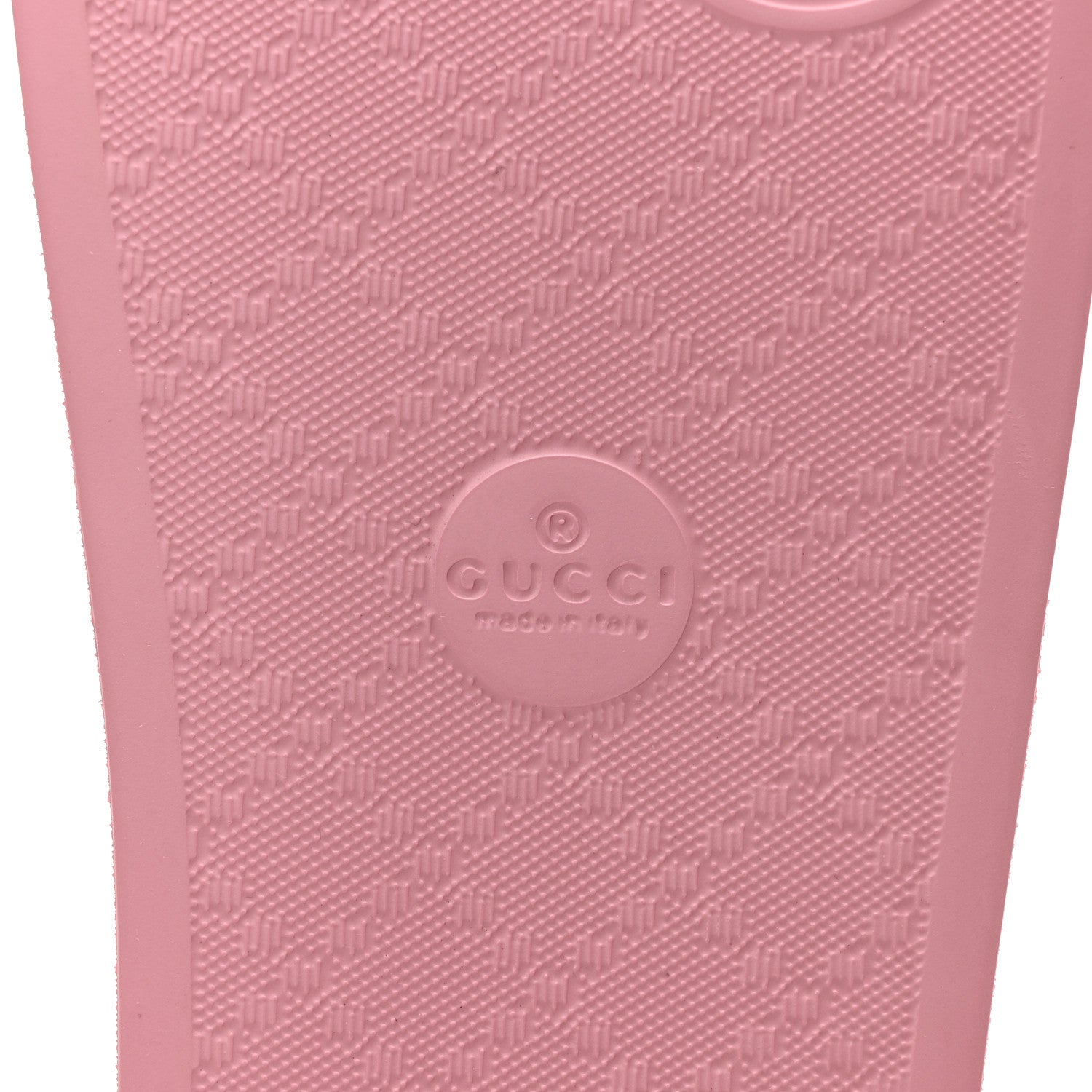 Gucci Rubber GG Monogram Perforated Womens Slide Sandals 38 Rose Box 7 of 8
