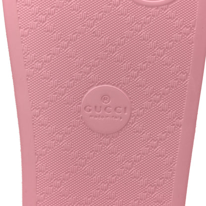 Gucci Rubber GG Monogram Perforated Womens Slide Sandals 38 Rose Box 7 of 8