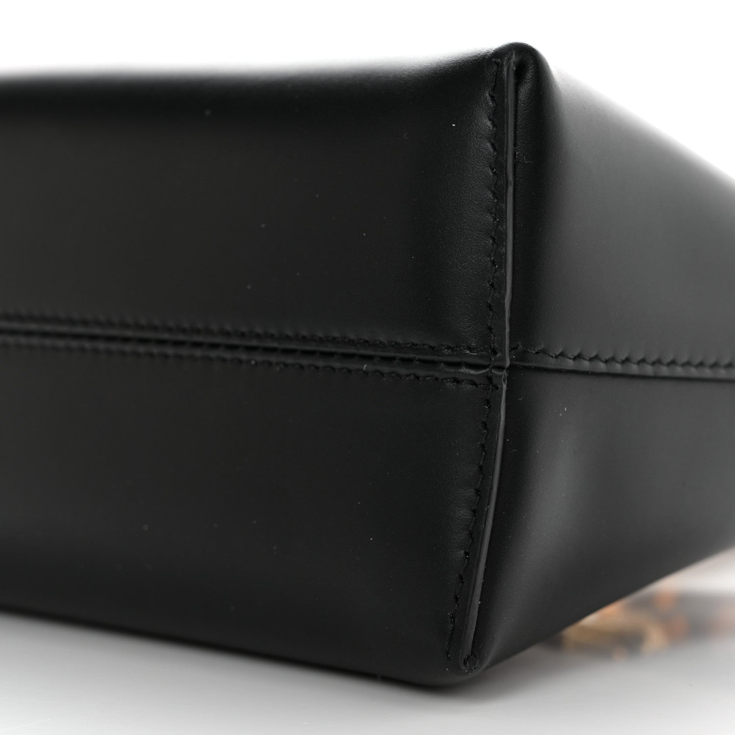 Fendi Vitello King Plexiglass Logo Embossed Mini By The Way Top Handle Boston Bag Black 10 of 10