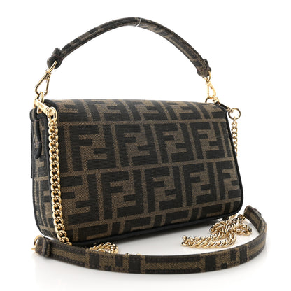 Fendi Fabric Jacquard FF 1974 Mini Baguette Tobacco Moro Black 3 of 10