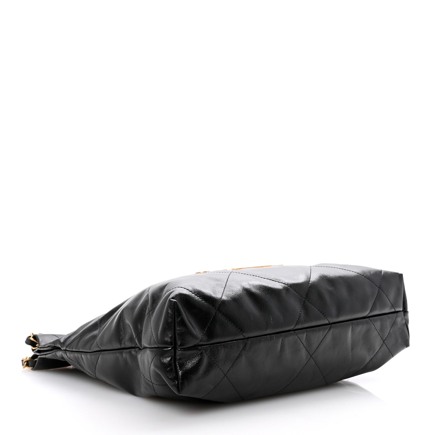 Shiny Calfskin Quilted Small Chanel 22 Black
