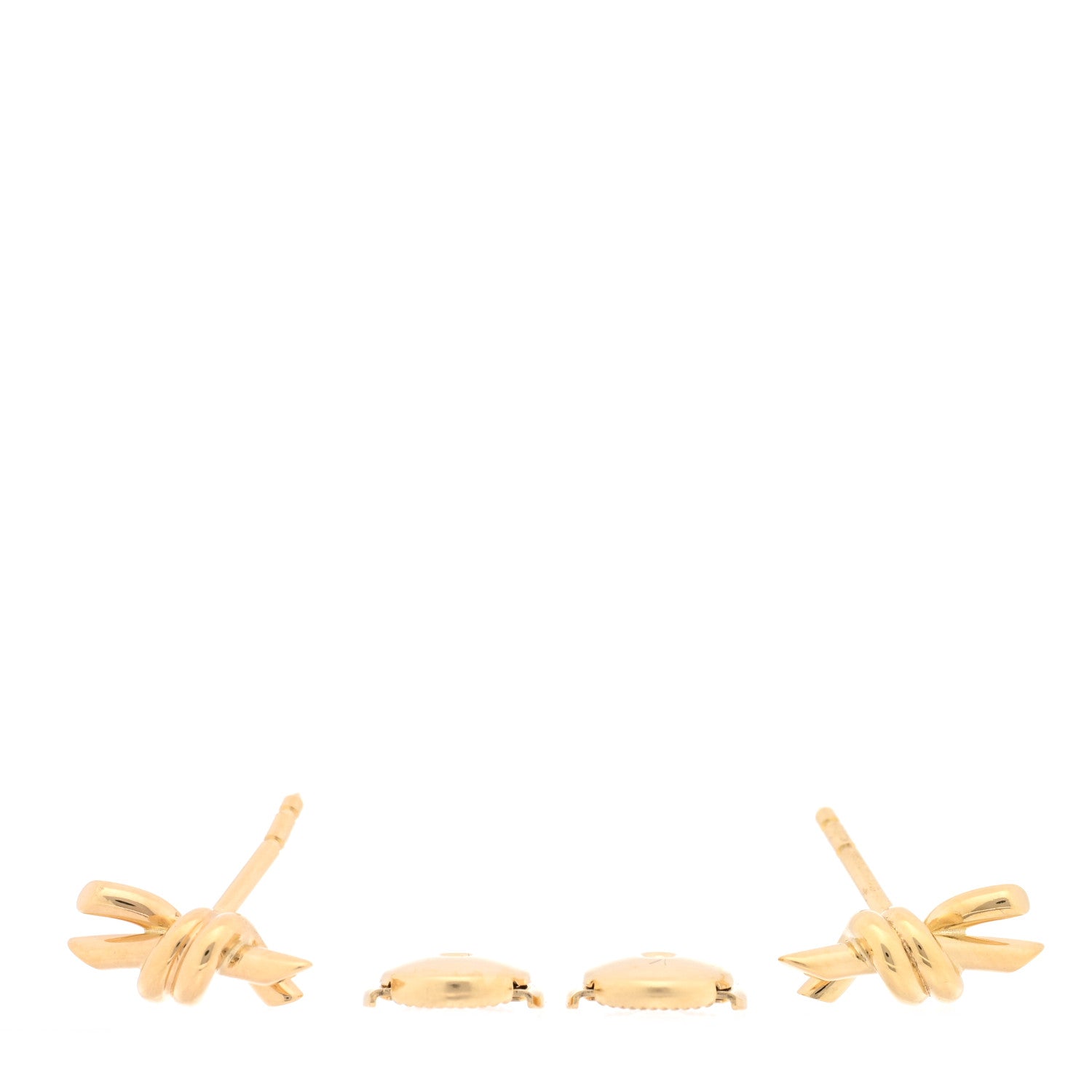 Tiffany 18K Yellow Gold Twist Knot Earrings 3 of 4