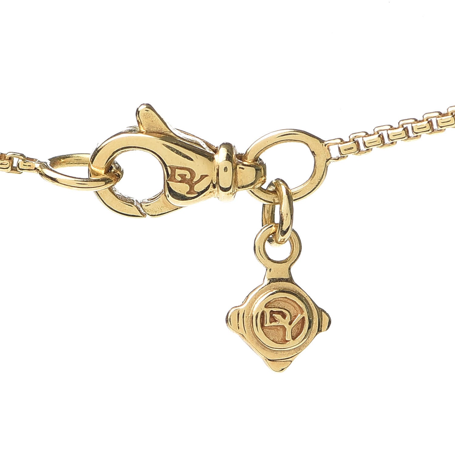 David Yurman 18K Yellow Gold Diamond 7mm Infinity Pendant Necklace 4 of 5