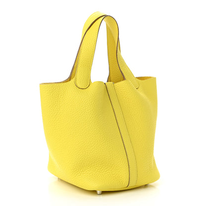 Hermes Taurillon Clemence Picotin Lock 18 PM Lime 3 of 11