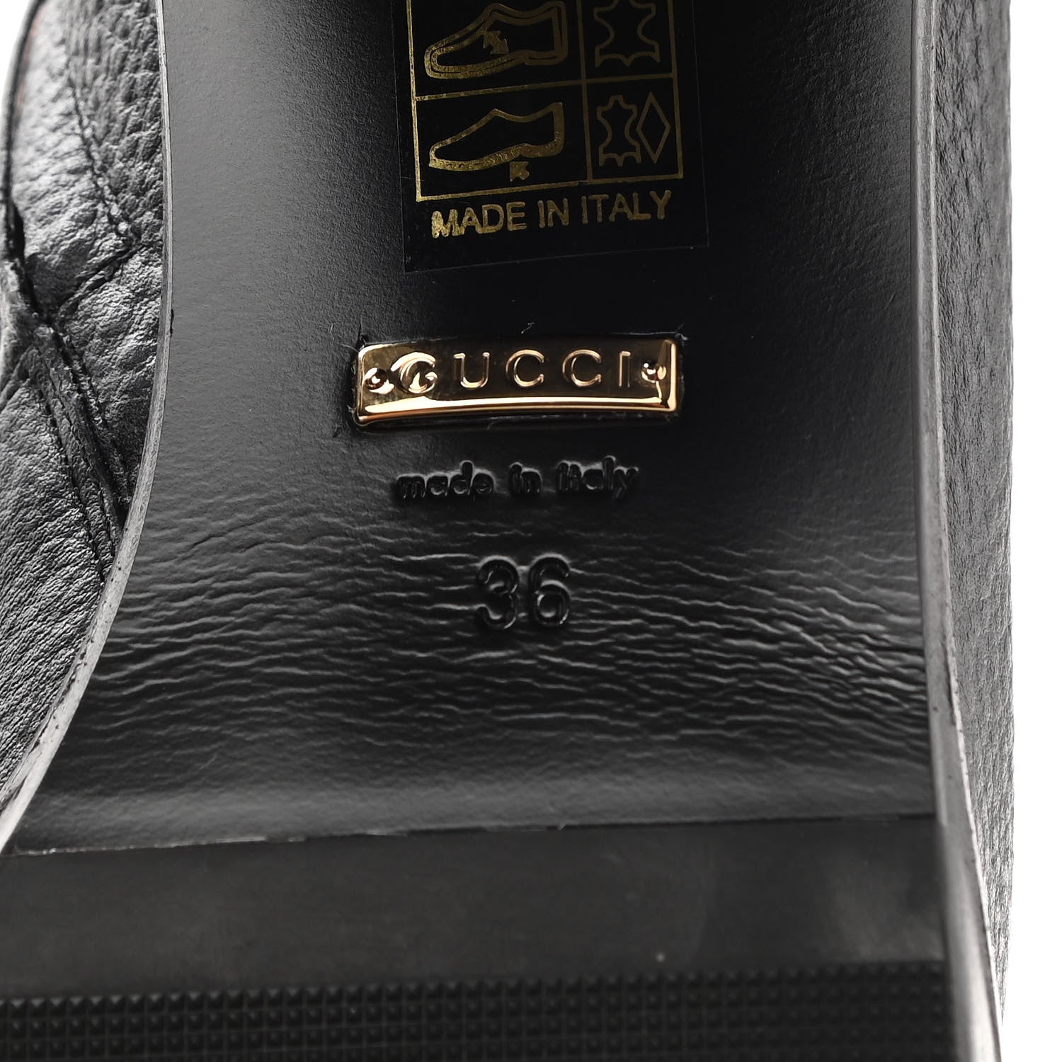 Gucci Austin Calfskin Interlocking G Knee High Boots 36 Black 6 of 8