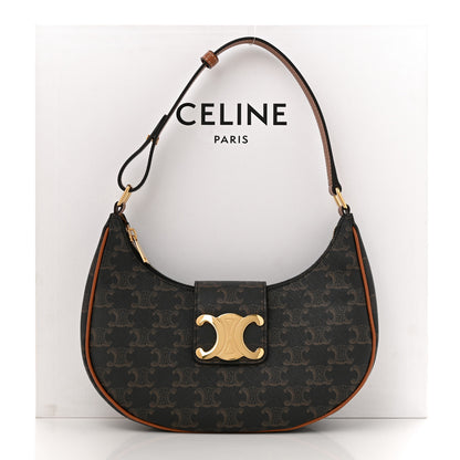 Celine Triomphe Canvas Calfskin Medium Strap Ava Triomphe Shoulder Bag Tan 12 of 12