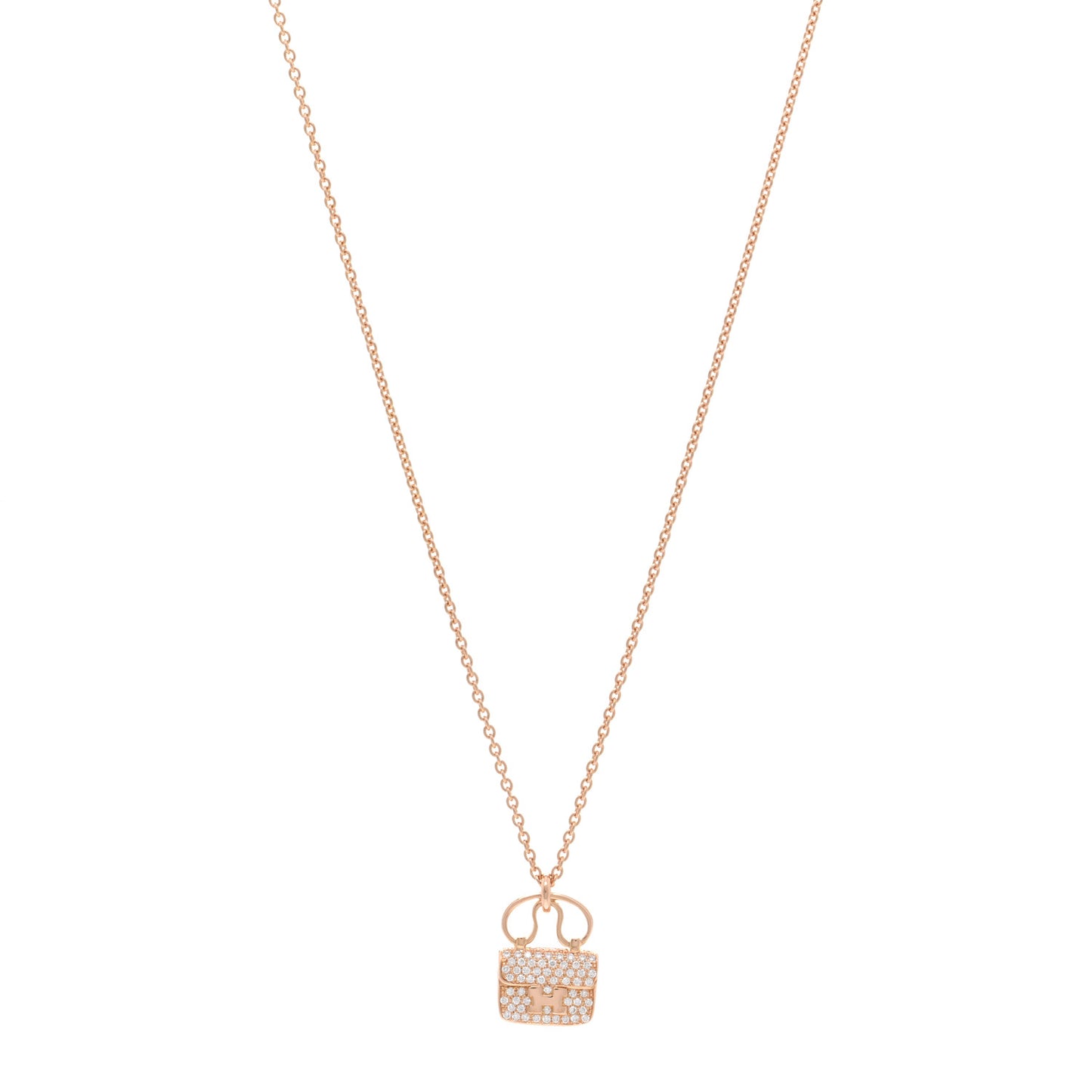 18K Rose Gold Diamond Constance Amulette Pendant Necklace