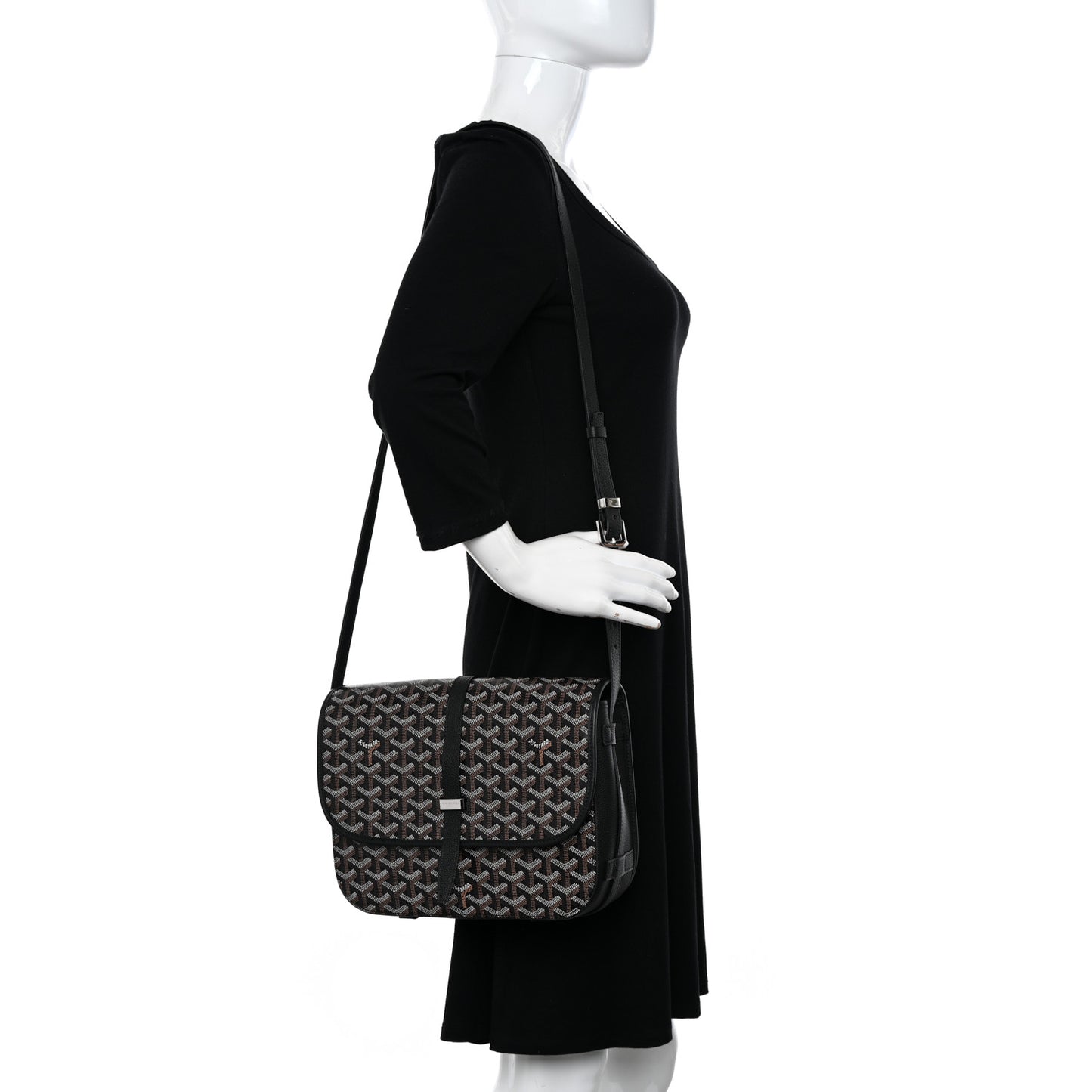 Goyardine Belvedere II MM Messenger Bag Black