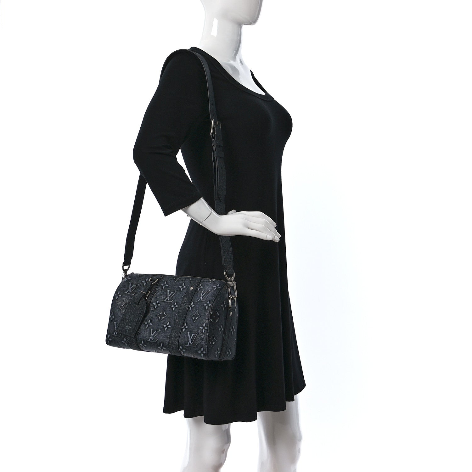 Louis Vuitton Cowhide Faded Monogram City Keepall Charcoal 2 of 10