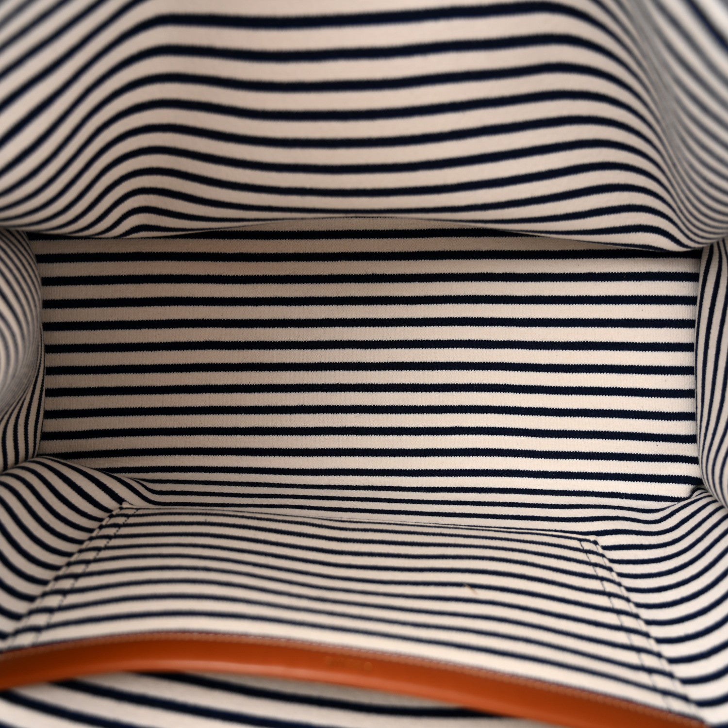 Celine Canvas Calfskin Striped Triomphe Cabas Navy 5 of 10