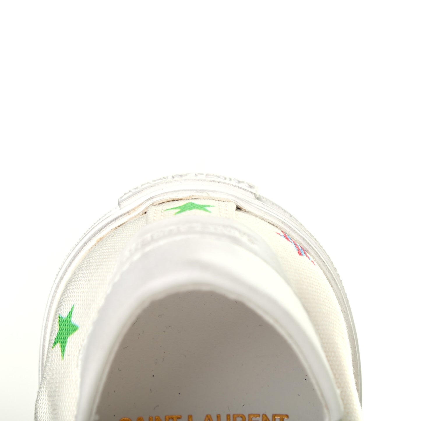 Canvas Fun-Star Print Mens Bedford Sneakers 42 Cream