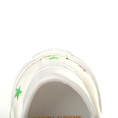 Saint Laurent Canvas Fun-Star Print Mens Bedford Sneakers 42 Cream 9 of 9