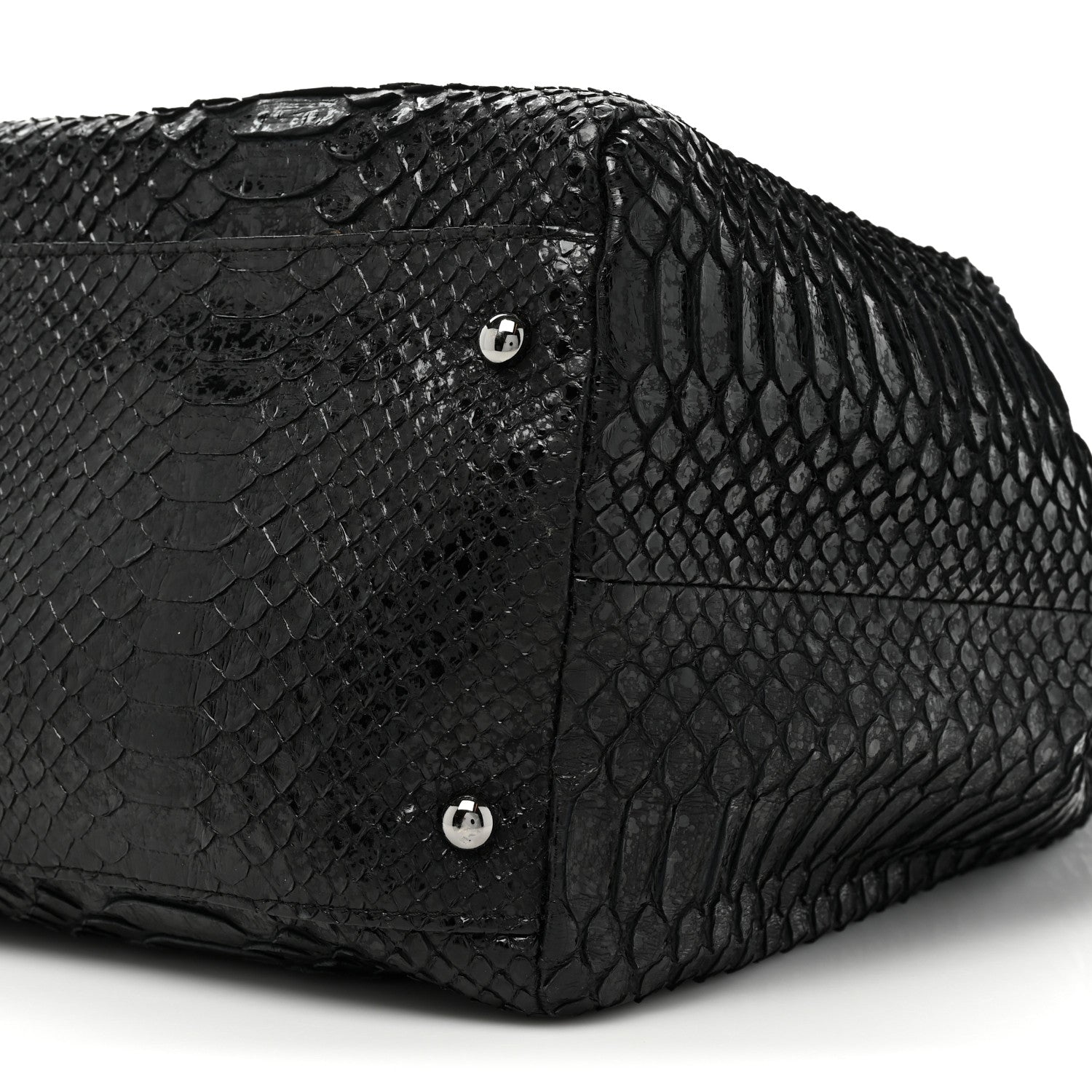Chanel Snakeskin Accordion Tote Black 8 of 15