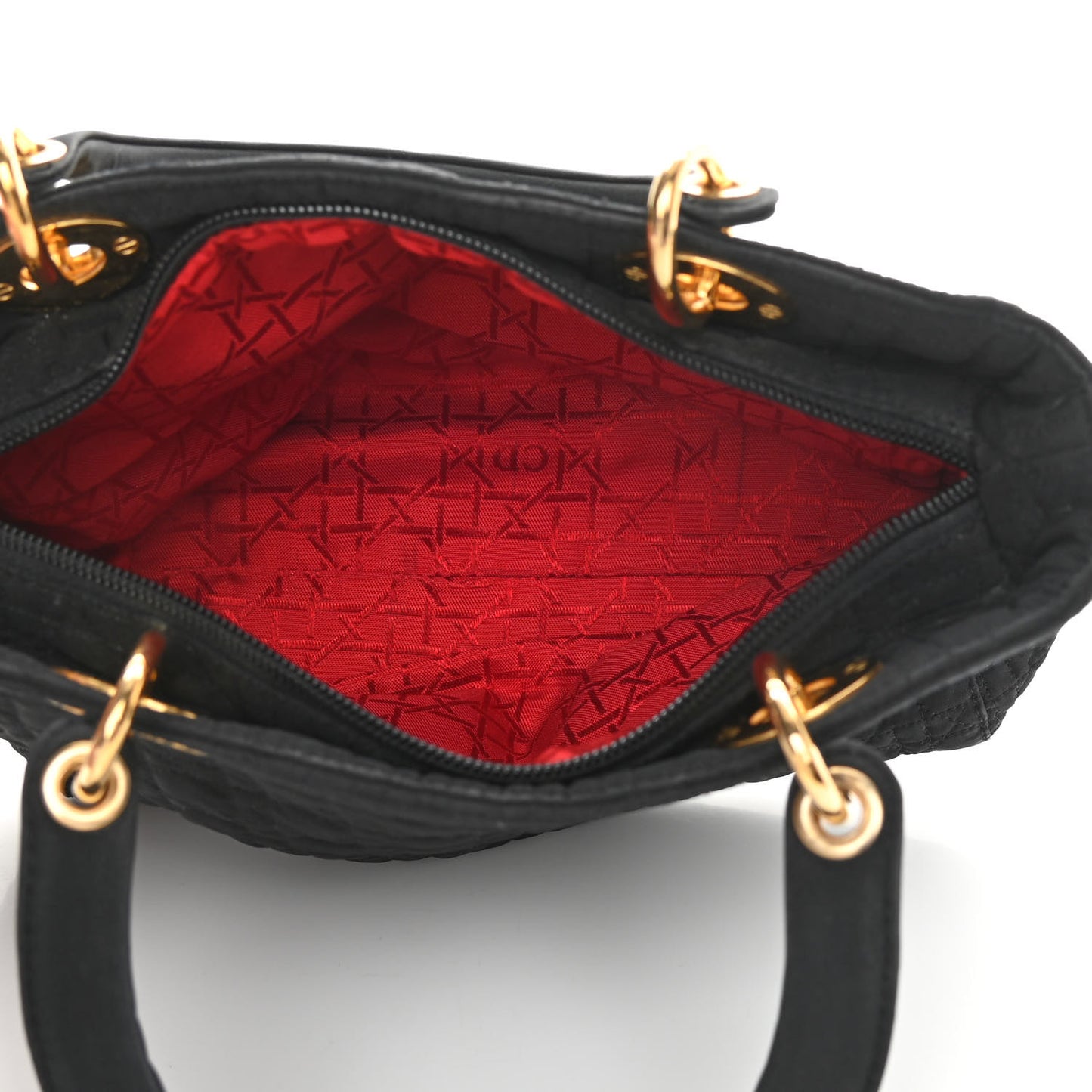 Nylon Cannage Medium Lady Dior Black