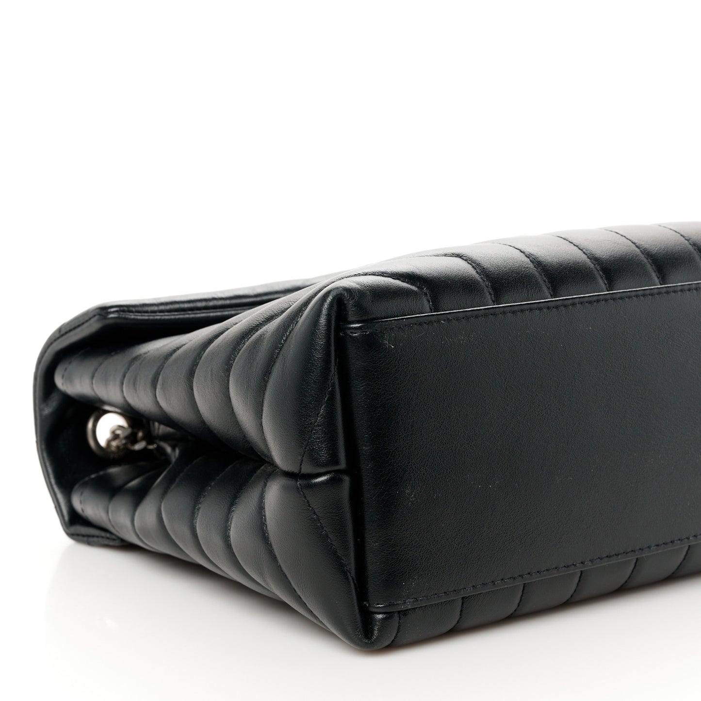 Calfskin Y Quilted Monogram Medium Loulou Chain Satchel Black
