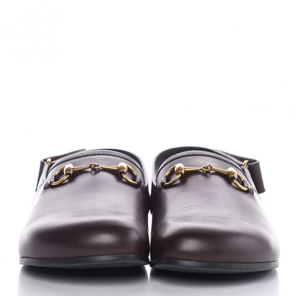 Gucci Calfskin Mens Horsebit River Slingback Slippers 9 Cocoa 2 of 10
