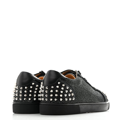 Christian Louboutin Veau Velours Mesh Seavaste 2 Orlato Flat Sneakers 42 Black Silver 5 of 10