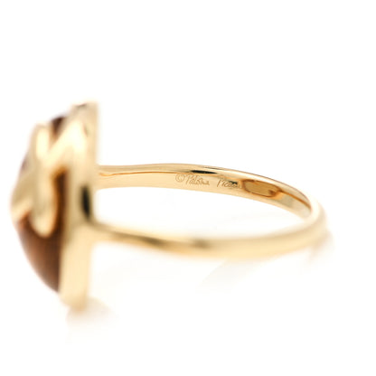 Tiffany 18K Yellow Gold Citrine Paloma Picasso Olive Leaf Ring 49 5 7 of 8