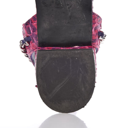 Chanel Shiny Python CC Chain Thong Sandals 41 Dark Pink 18 of 19