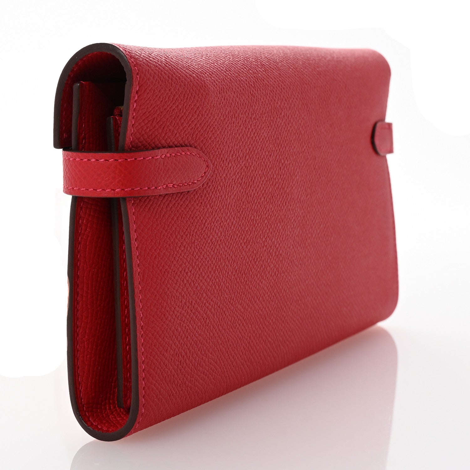 Hermes Epsom Kelly Longue Wallet Rouge Casaque 3 of 8