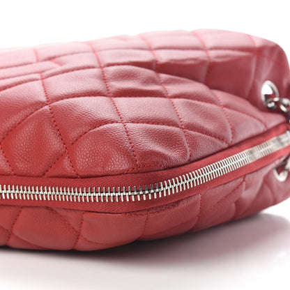 Chanel Caviar Quilted Expandable Zip Shoulder Bag Red 11 of 12