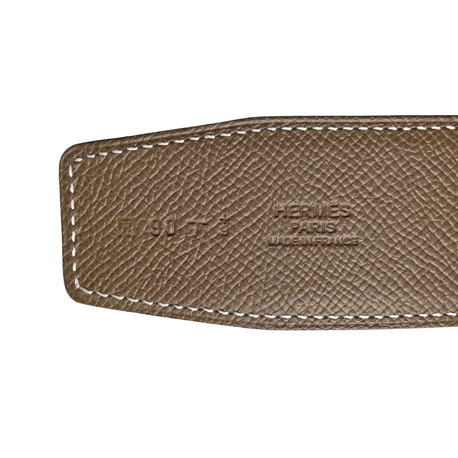 Hermes Epsom 42mm Belt Strap 90 White Etoupe 8 of 9