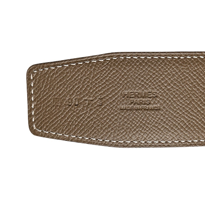 Hermes Epsom 42mm Belt Strap 90 White Etoupe 8 of 9
