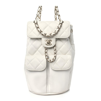 Chanel Caviar Quilted Pockets Backpack White 1 of 10