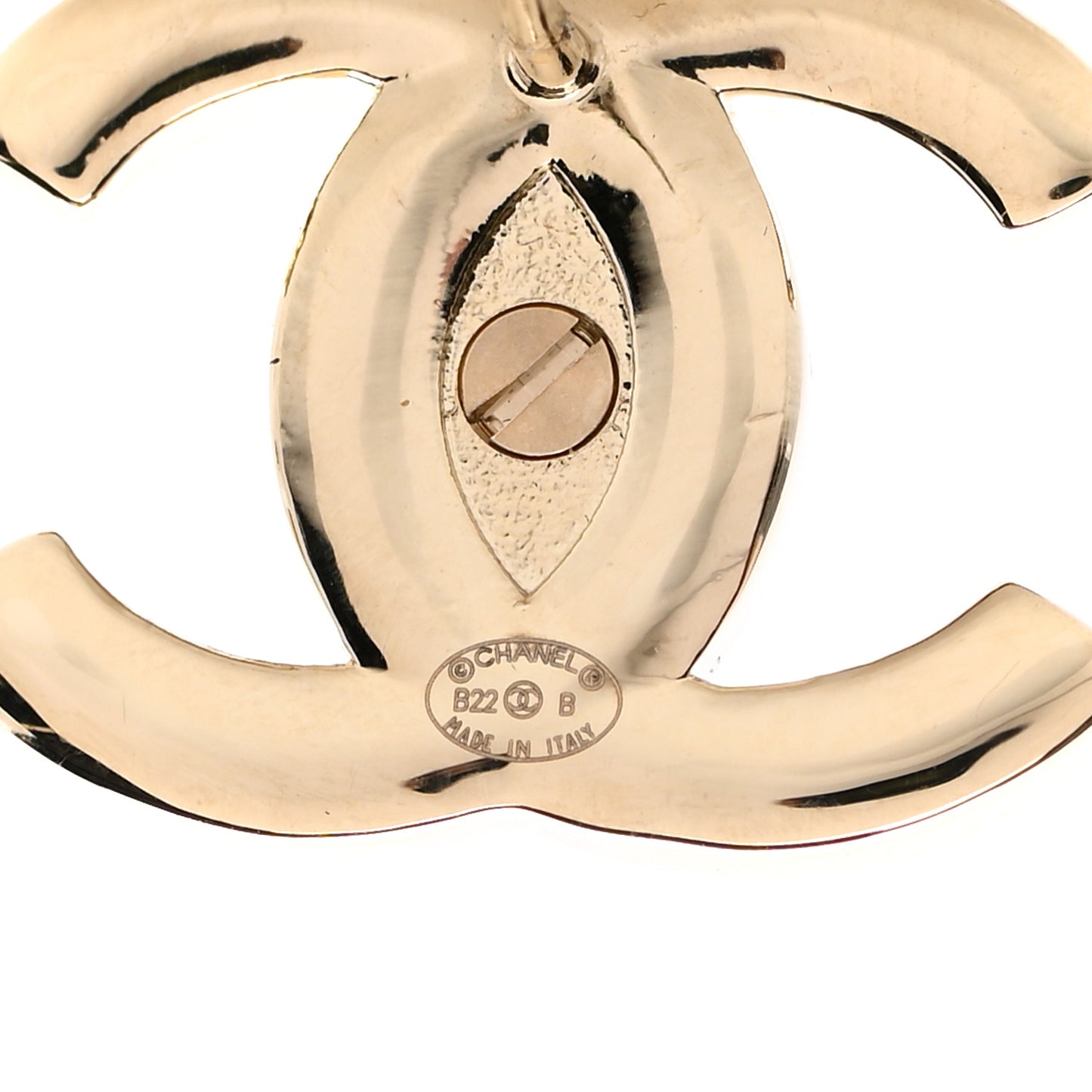 Metal Logo CC Turnlock Earrings Gold
