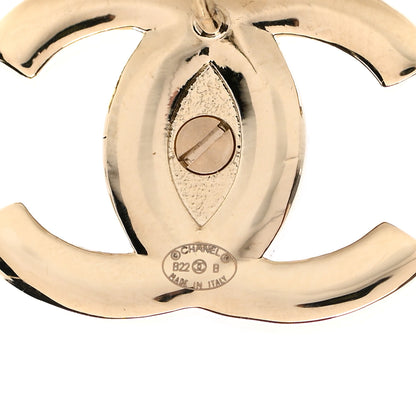 Chanel Metal Logo CC Turnlock Earrings Gold 4 of 5