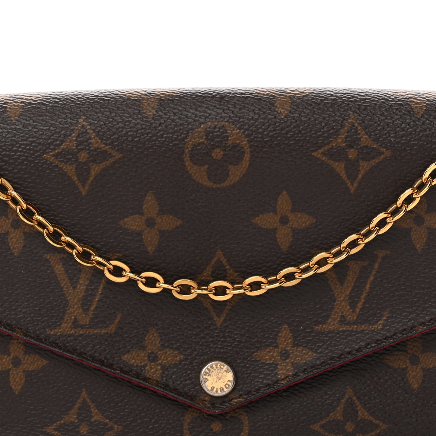 Monogram Pochette Felicie Chain Wallet Fuchsia