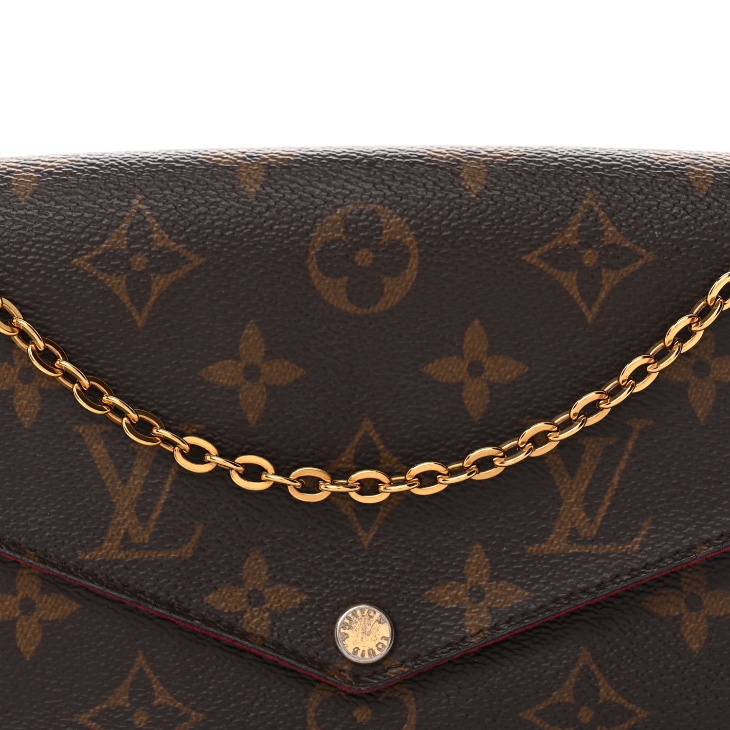 Louis Vuitton Monogram Pochette Felicie Chain Wallet Fuchsia 8 of 11