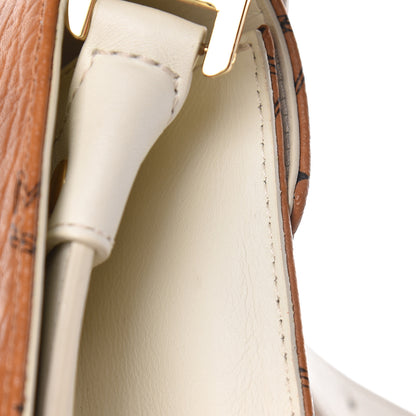 MCM Visetos Calfskin Small Patricia Crossbody Bag Cognac White 13 of 14