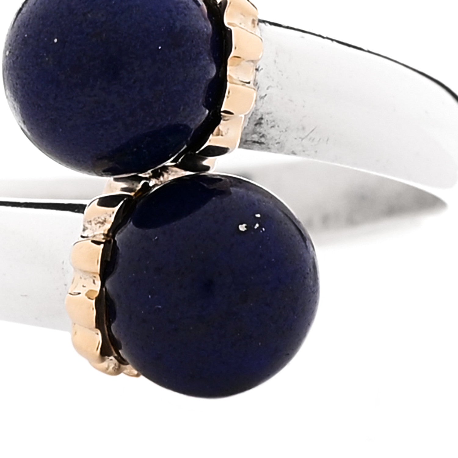 Tiffany Sterling Silver 18K Yellow Gold Lapis Lazuli Bypass Ring 5 of 5