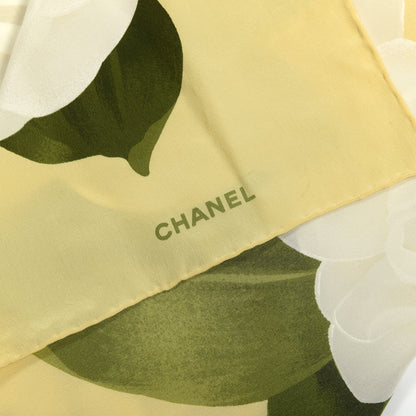Chanel Silk Camellia Flower Scarf Light Yellow 2 of 3