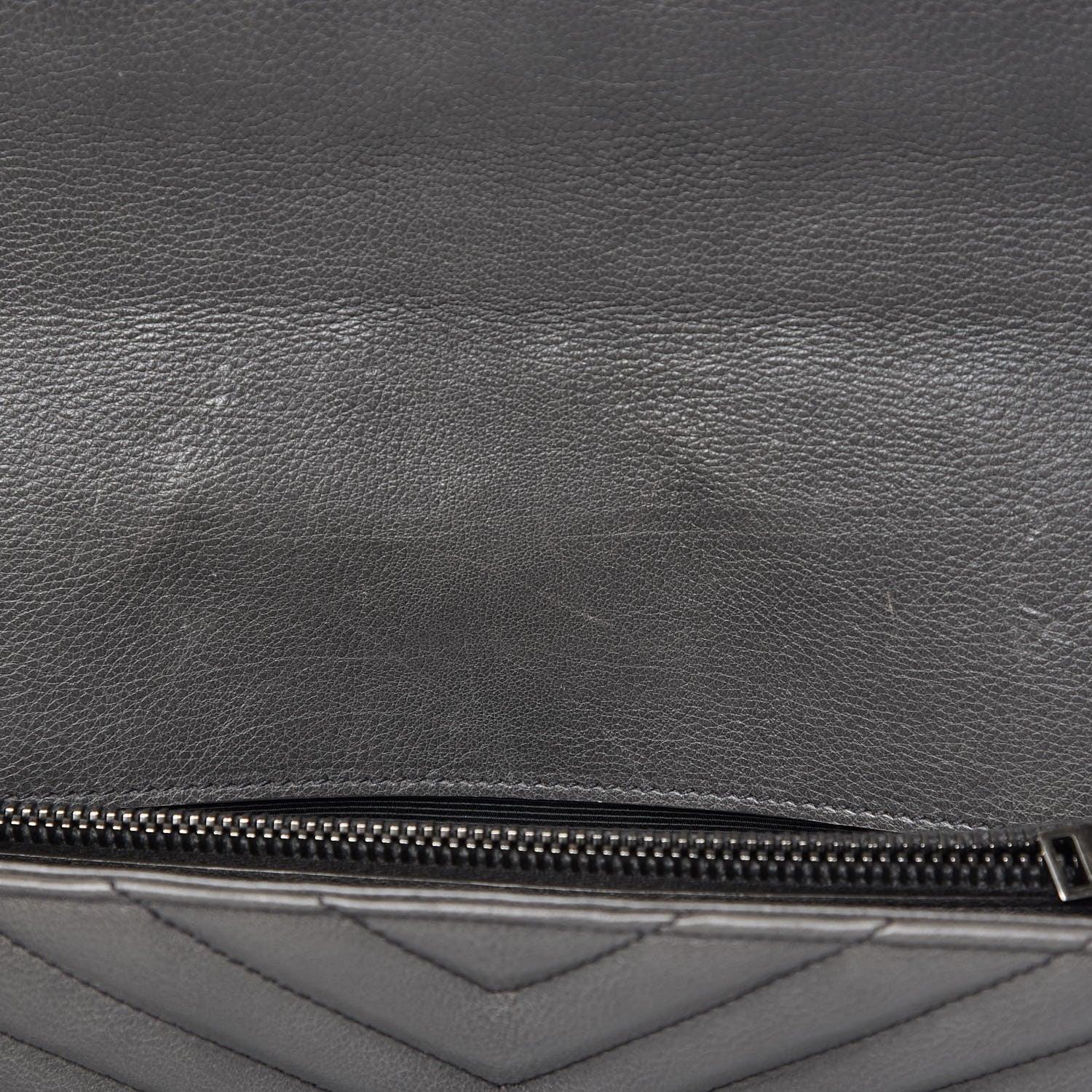Saint Laurent Sheepskin Matelasse Chevron Monogram Large College Satchel Dark Anthracite 10 of 16