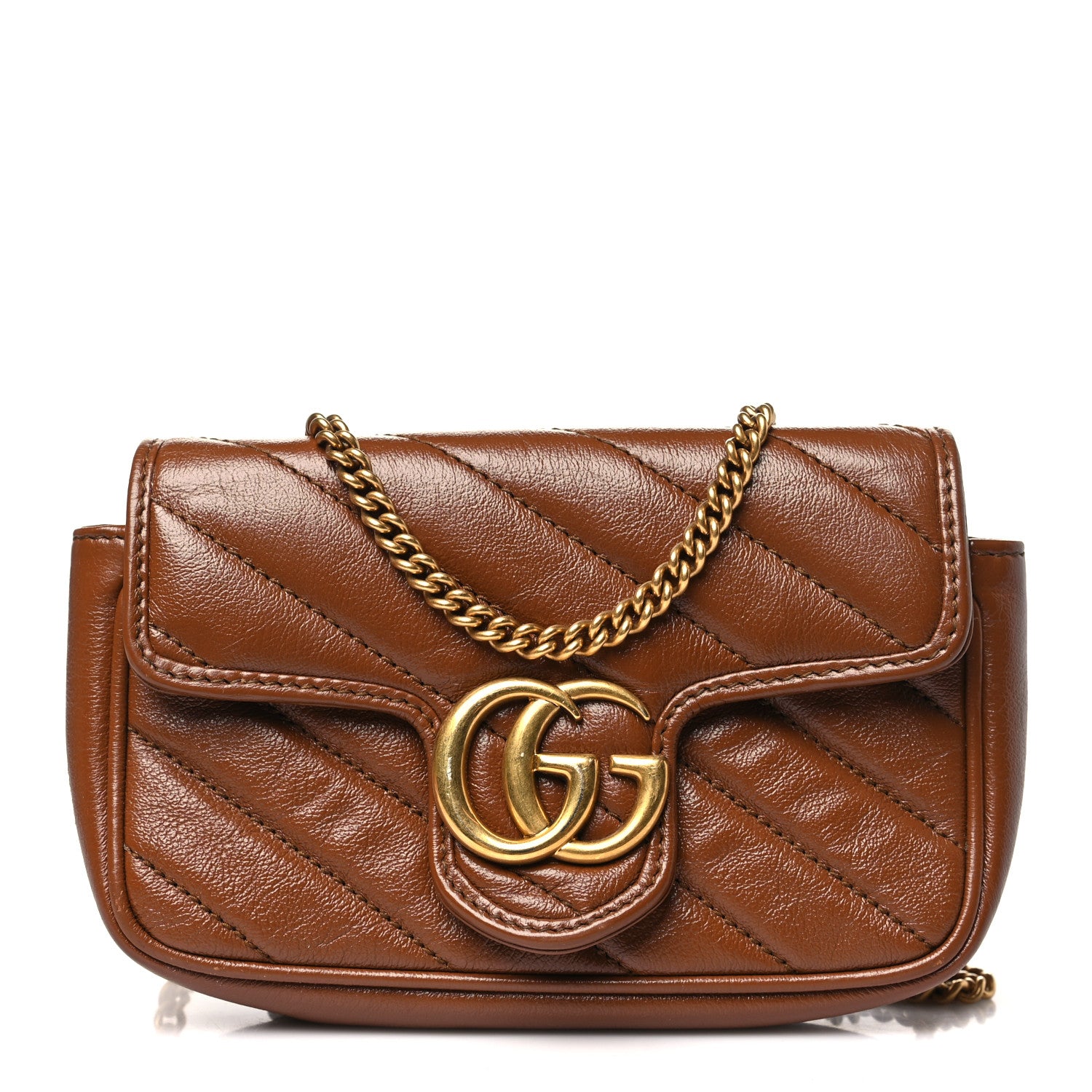 Gucci Azalea Calfskin Matelasse Diagonal Super Mini GG Marmont Shoulder Bag Cuir 1 of 12