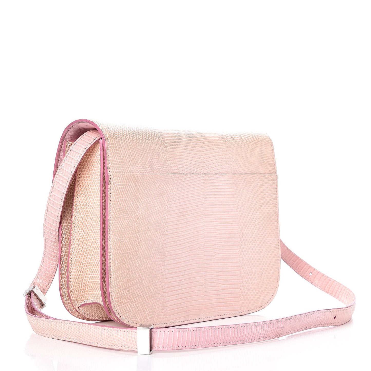 Lizard Medium Classic Box Flap Bag Pink