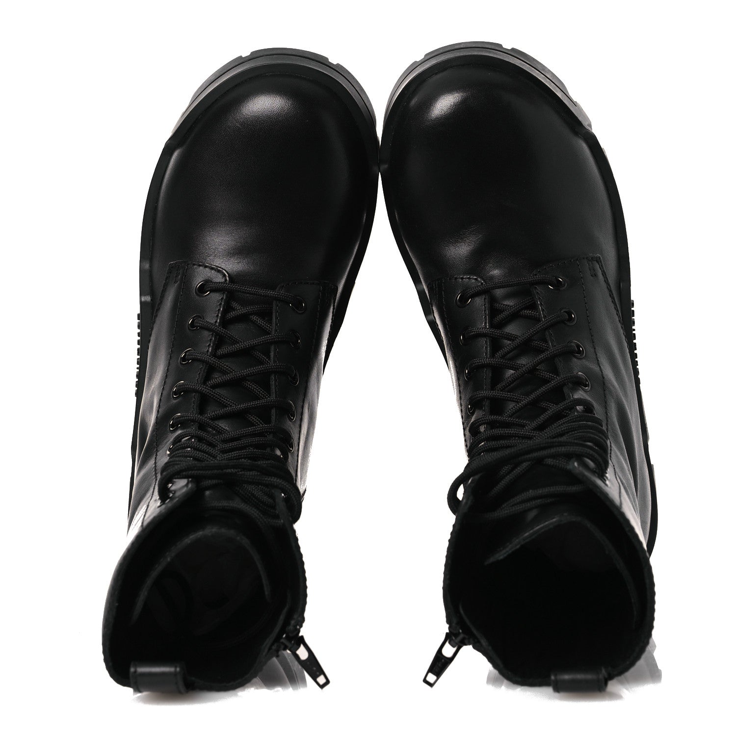 Balenciaga Calfskin Womens Bulldozer Lace Up Boots 38 Black