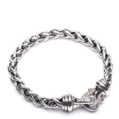 David Yurman Sterling Silver Diamond 6mm Wheat Chain Bracelet 1 of 4